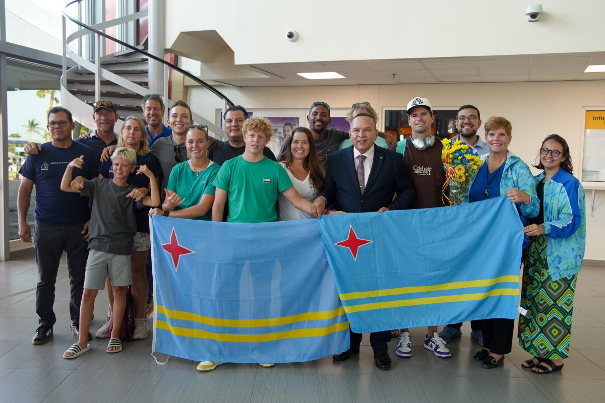 Ethan Westera welcomed at the airport after finishing eighth in Olympic windsurfing at Paris 2024