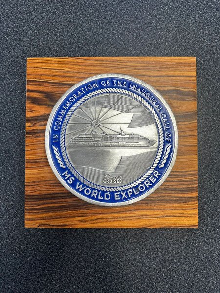 World Explorer luxury cruise yacht docking at Aruba's port for the first time