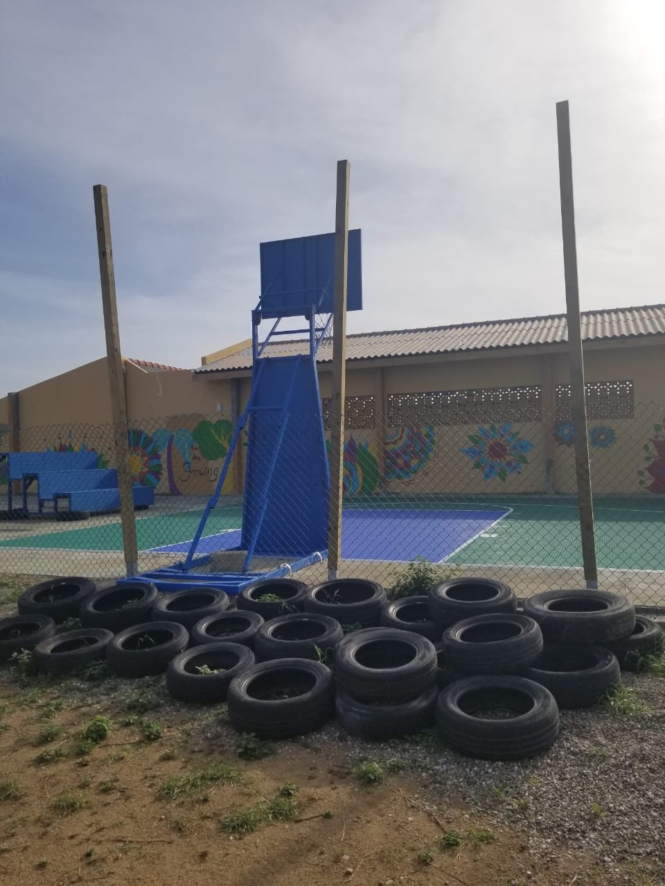 Pile of abandoned tires in a field