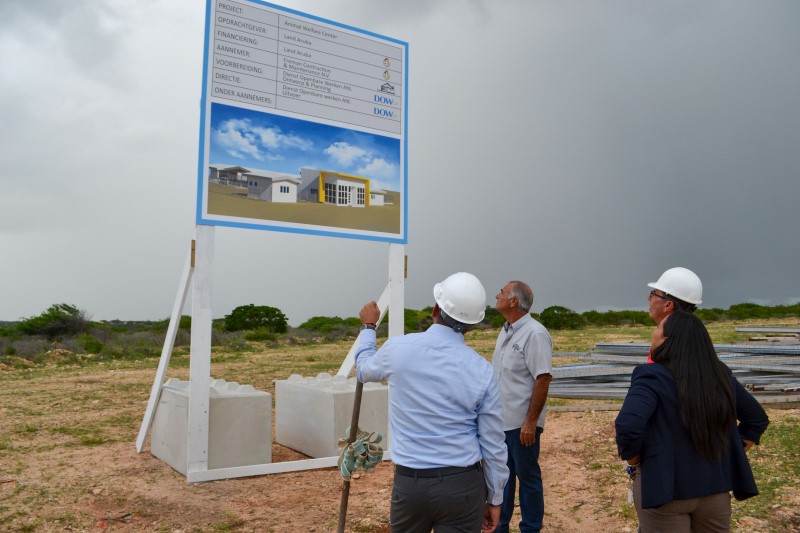 performing groundbreaking for Animal Welfare Centre in Aruba