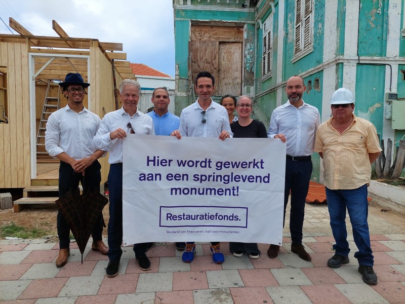 A historic Cas Veneranda in Aruba undergoing restoration funded by the Dutch Restoration Fund.