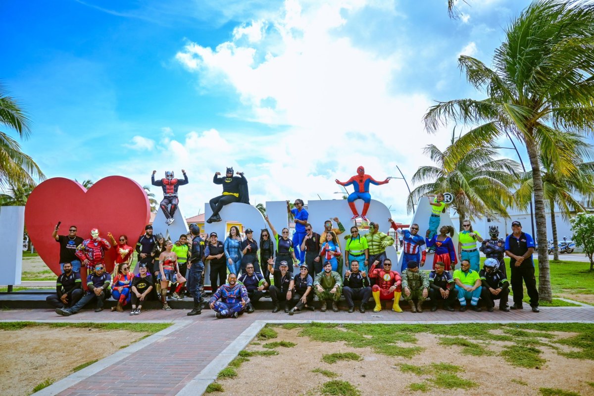 Super Heroes Parade at schools in Aruba celebrating International Children’s Day.