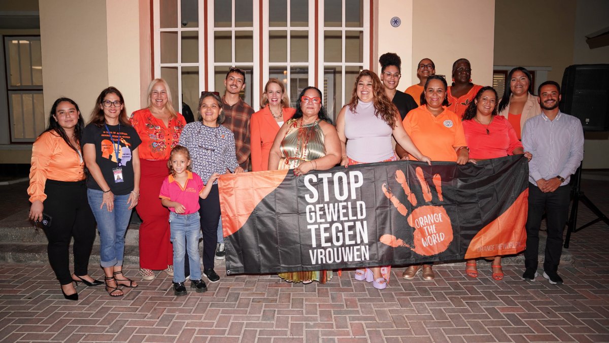 Orange lights symbolizing the Orange the World global campaign