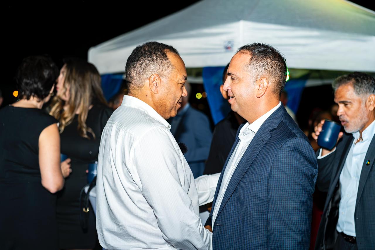 Elegant reception venue setup for Prestige Vacations Aruba’s 25th anniversary celebration.