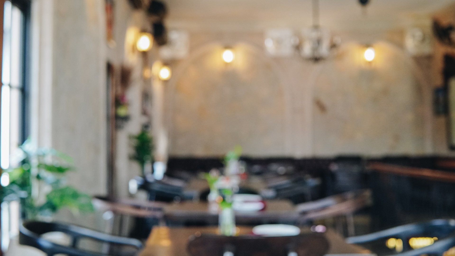 Blurry image of a restaurant interior in Aruba