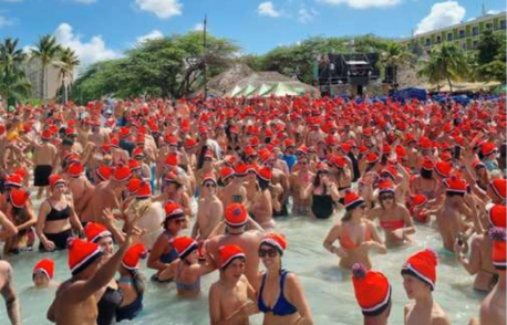 New Year's Plunge 2025 at Moomba Beach Aruba