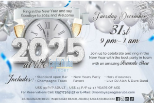 Fireworks and live music at Eagle Aruba Resort New Year’s Eve party