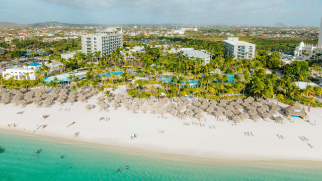 Resort & Casino At Hilton Aruba Drone Shot