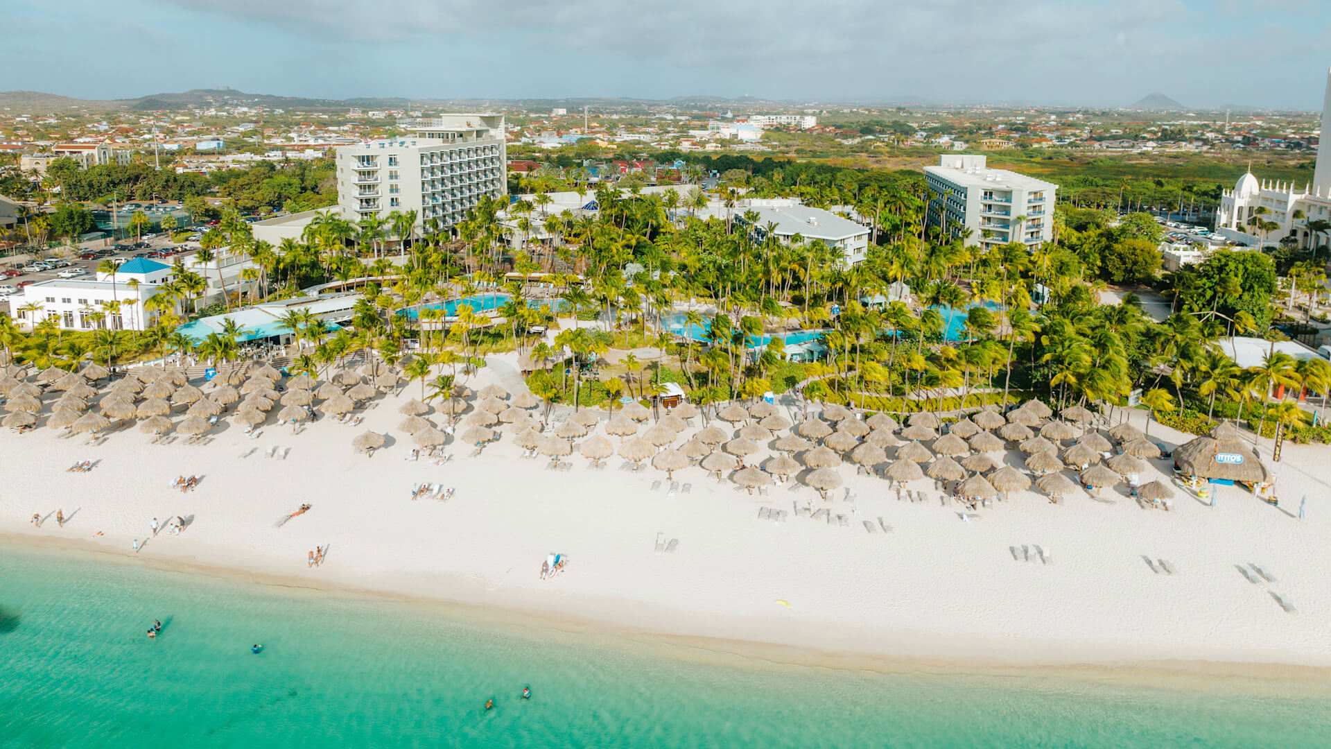 Resort & Casino At Hilton Aruba Drone Shot
