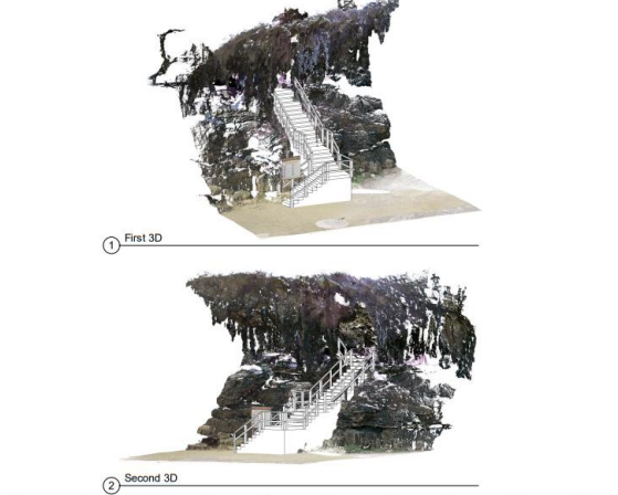 New shade shelters and stairs at Conchi in Parke Nacional Arikok