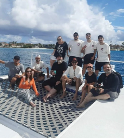 Journalists participate in a hands-on cooking class at iLatina restaurant.
