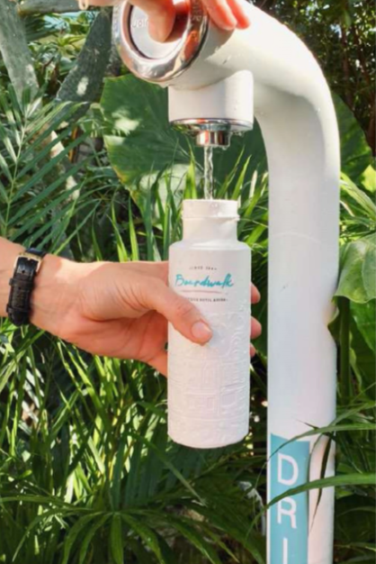 Sustainability efforts at Boardwalk Boutique Hotel showcasing solar water heater and eco-friendly initiatives.