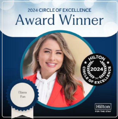 Eliana Fun receives 2024 Hilton Circle of Excellence Award at Embassy Suites Aruba