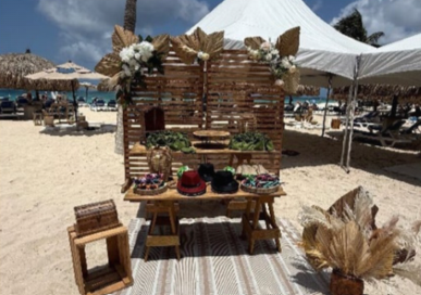 Guests learning salsa during International Dance Day event at Amsterdam Manor Aruba
