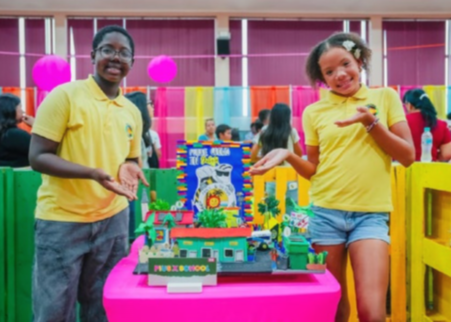 Eco-friendly art made by Aruba students using recycled materials in school competition