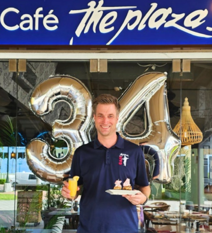 Newly renovated interior of Café the Plaza Aruba