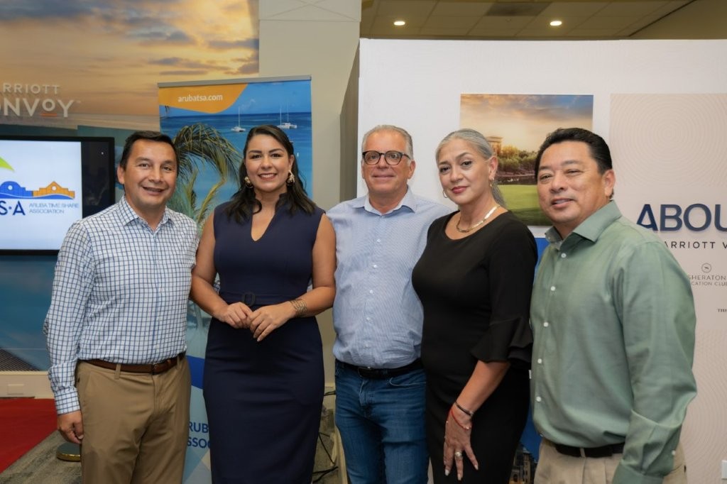 Tourism leaders pose together in support of the Aruba Timeshare Evolution Documentary launch