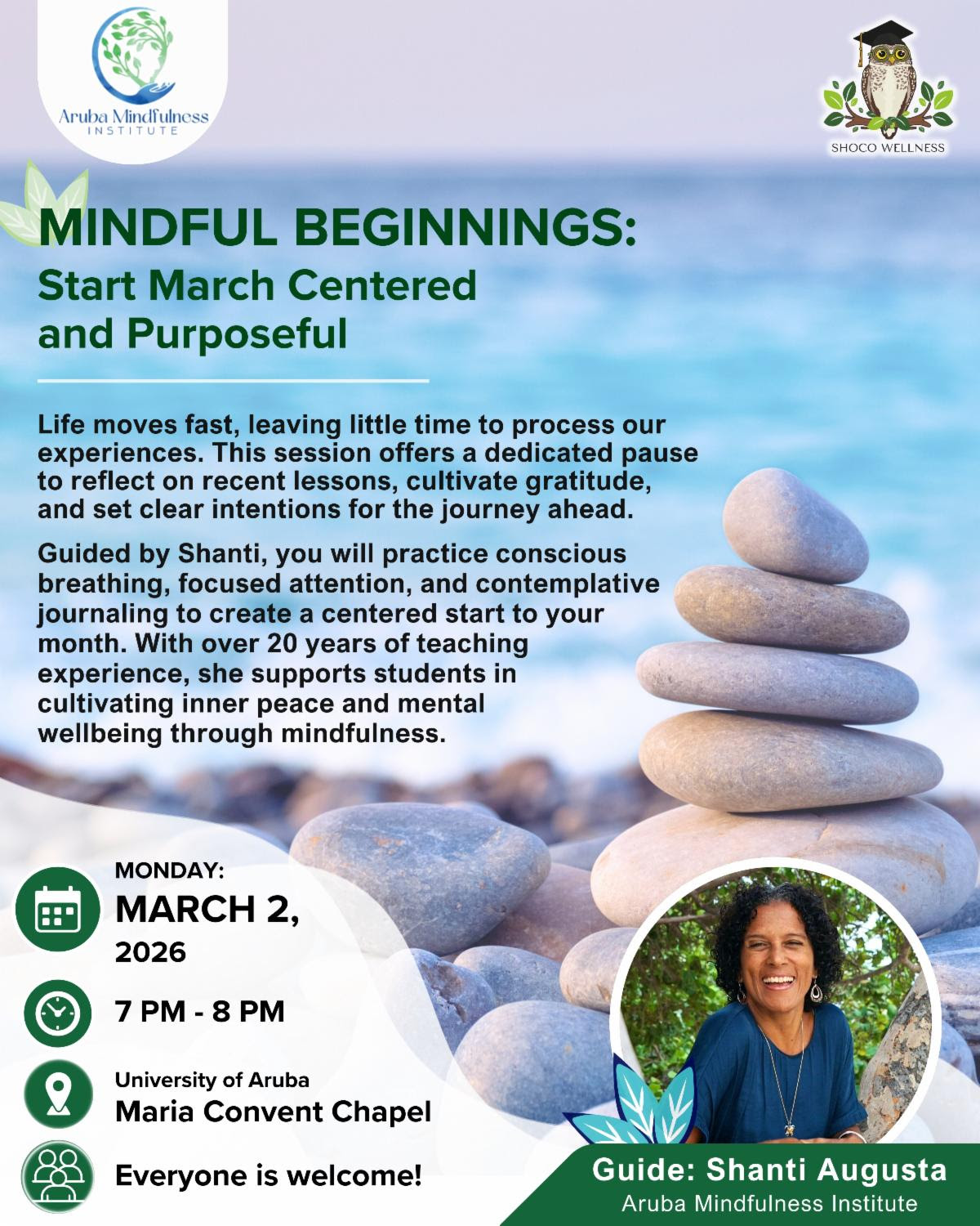 Mindful Beginnings meditation session guided by Shanti