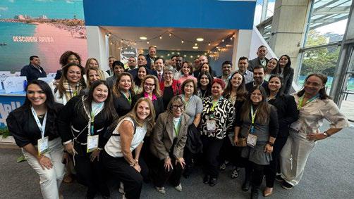 Close-up of Aruba branded packaging and tourism materials at promotional event