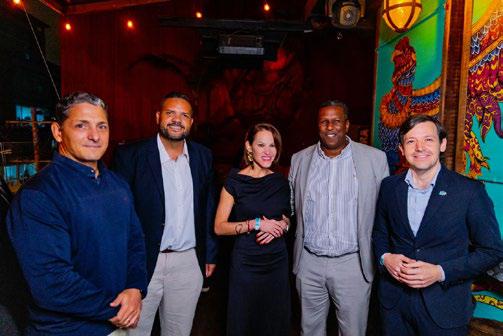 Aruba Tourism Authority representatives posing with partners during tourism networking event in Colombia