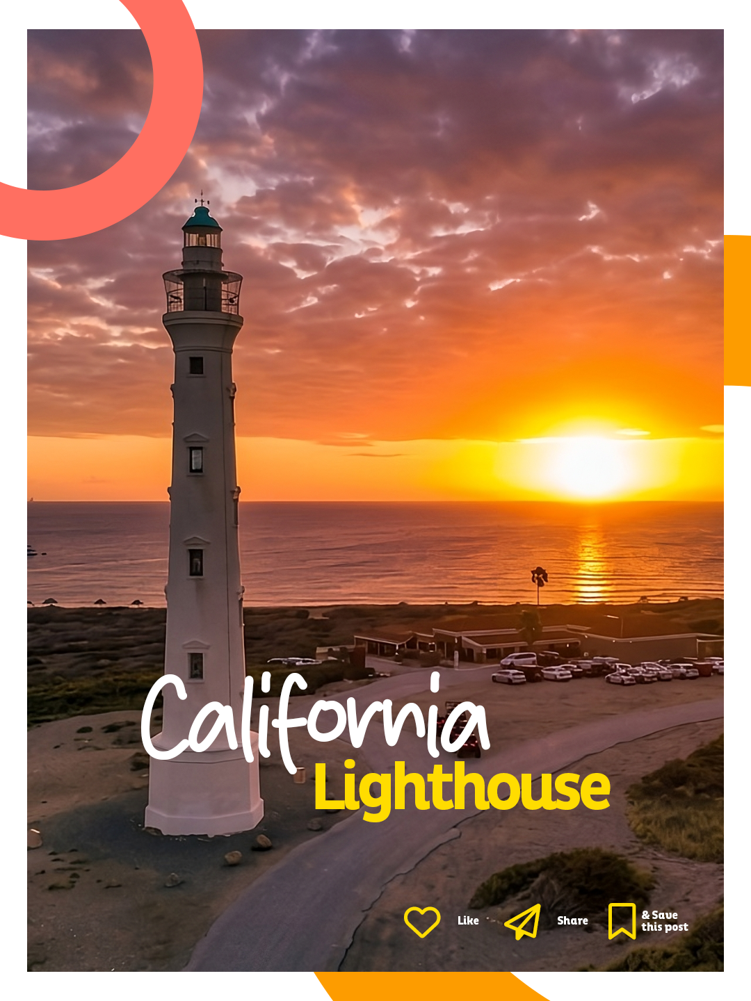 Panoramic sunset view from California Lighthouse Aruba